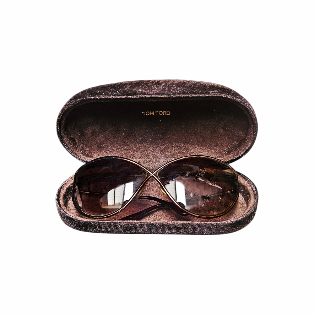Tom Ford TF137 Jasmine vintage sunglasses, c.2009, with bronze crossover butterfly frame, brown lenses, original case and box. Made in Italy.