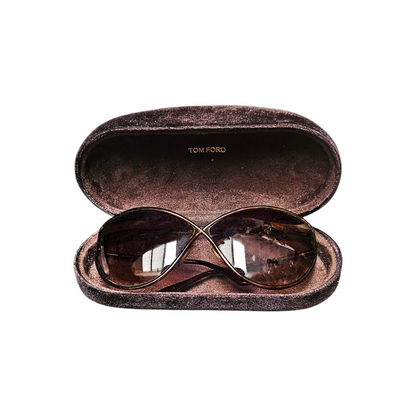 Tom Ford TF137 Jasmine vintage sunglasses, c.2009, with bronze crossover butterfly frame, brown lenses, original case and box. Made in Italy.