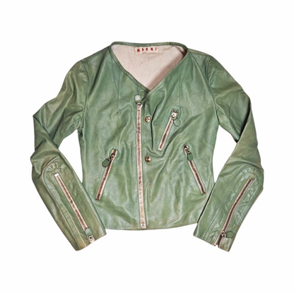 Upstyled Distressed Leather Biker Jacket - Marni