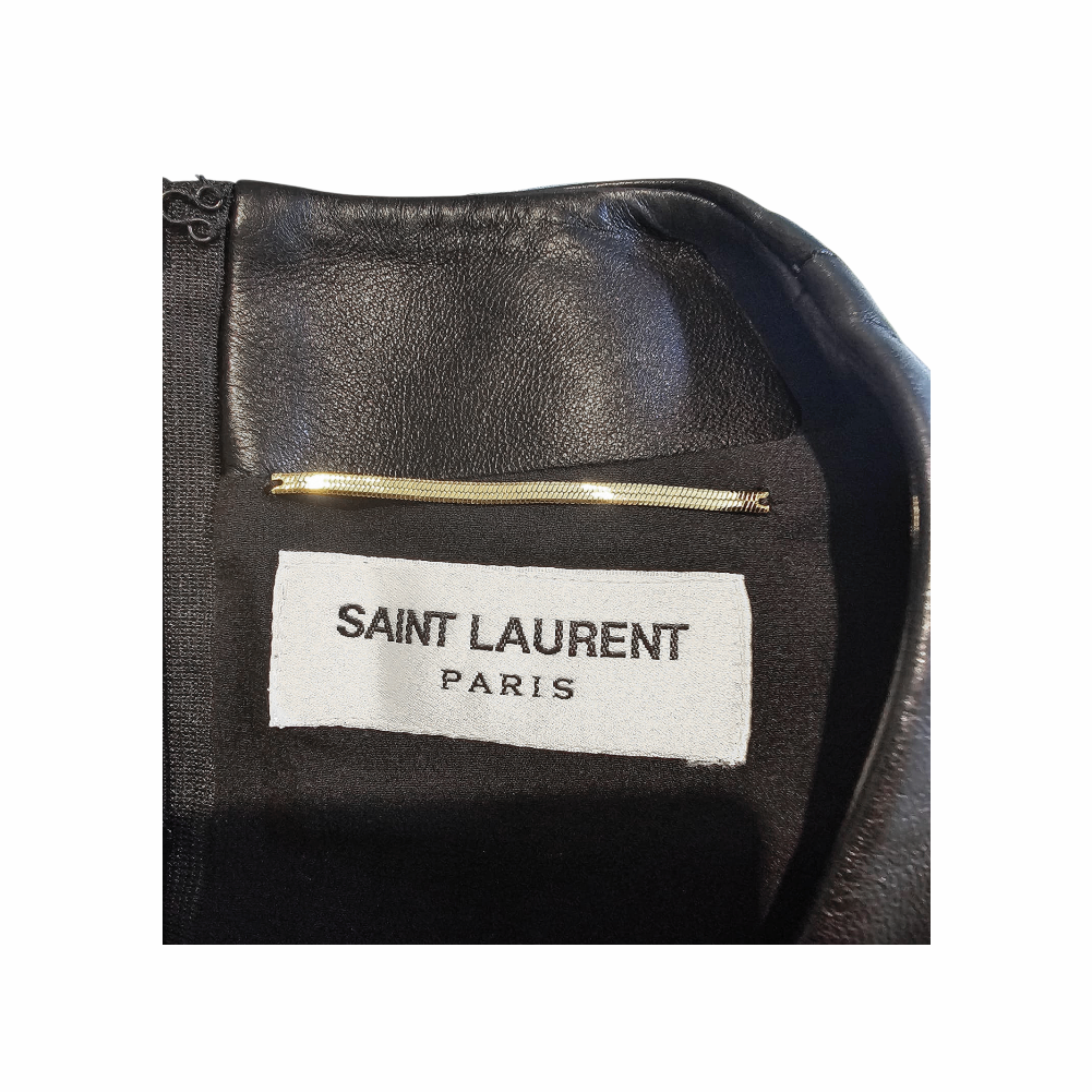 Upstyled via Transformation Leather & Silk Chiffon Top - Saint Laurent