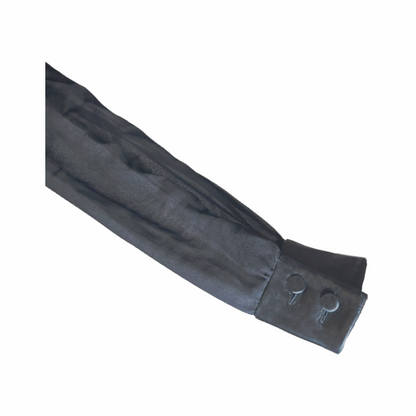 Upstyled via Transformation Leather & Silk Chiffon Top - Saint Laurent