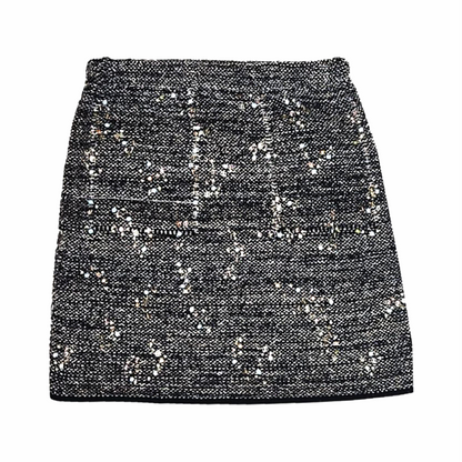 Upstyled Tweed Mini Skirt with Hand‑Beaded Embellishments