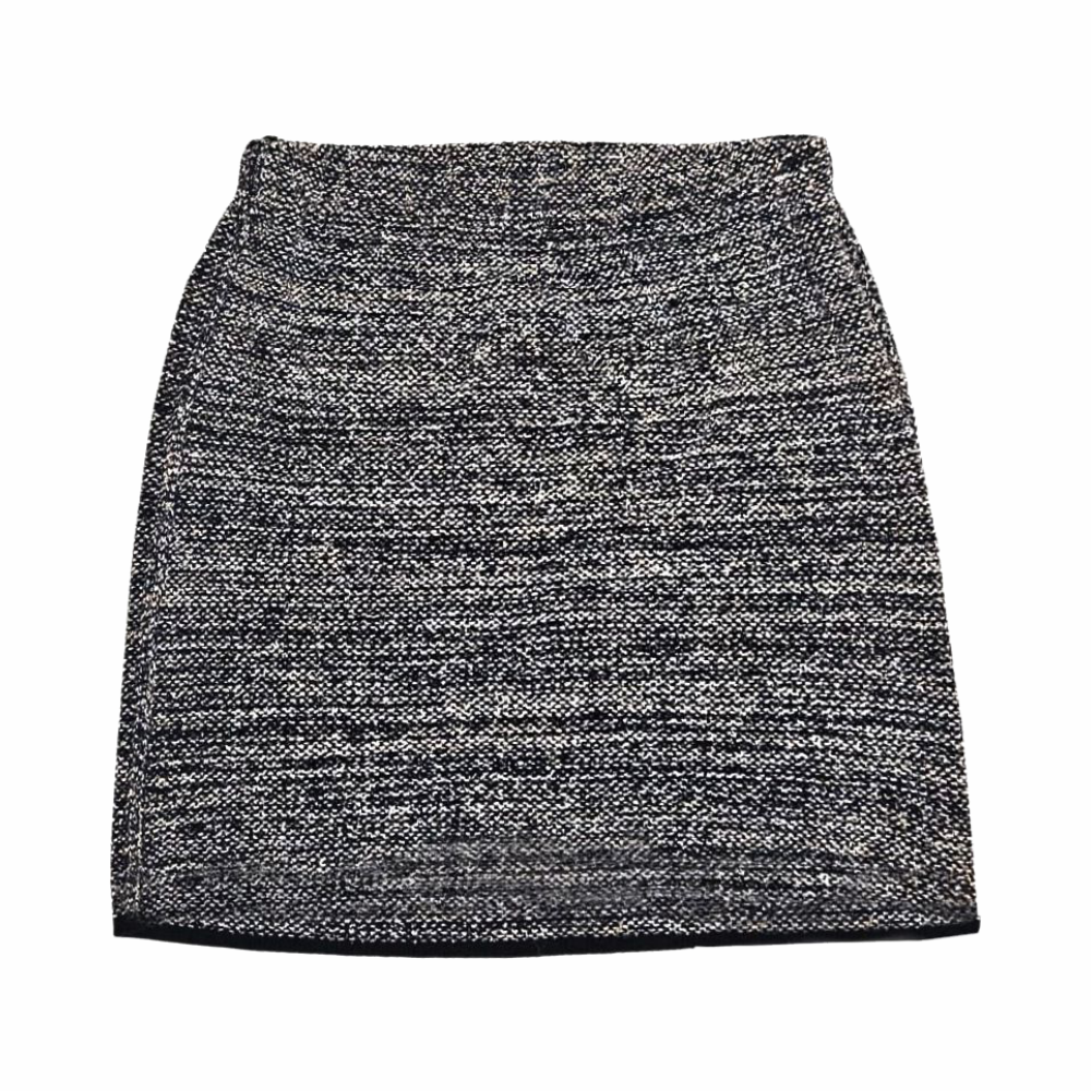 Upstyled Tweed Mini Skirt with Hand‑Beaded Embellishments