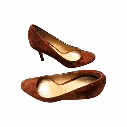 Vintage 1990s Rust Suede Court Shoes – Venise Collection