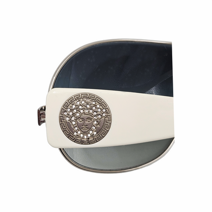 2000s 2061-B Medusa Shield Sunglasses with Crystal Detail - Versace