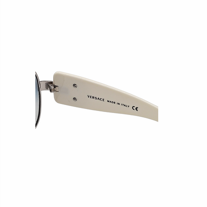 2000s 2061-B Medusa Shield Sunglasses with Crystal Detail - Versace