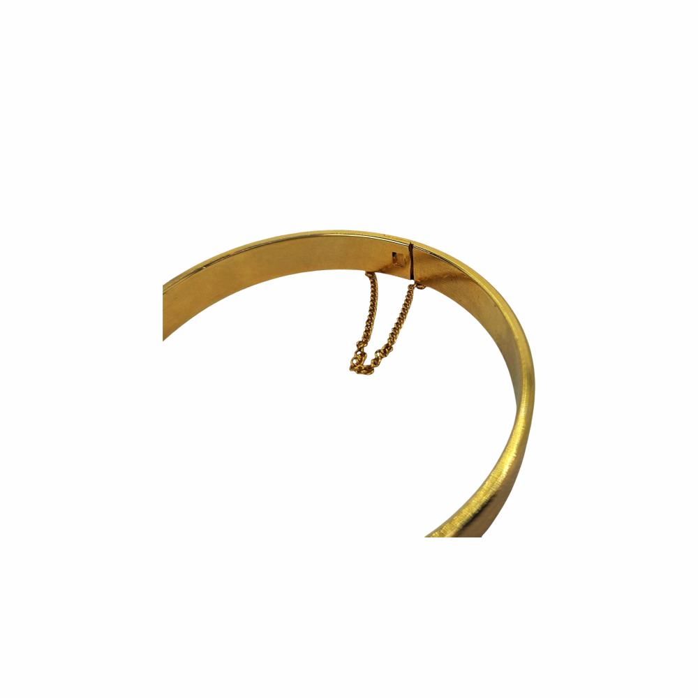 Vintage 18K  Gold  Plated Etched Star Hinged Bangle Bracelet
