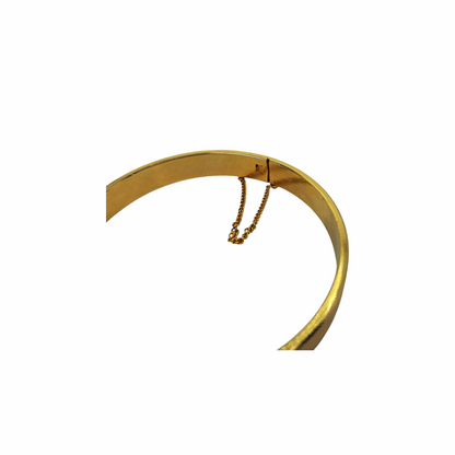 Vintage 18K  Gold  Plated Etched Star Hinged Bangle Bracelet