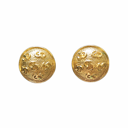 Gold Button Clip-On Earrings
