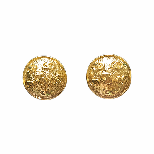 Gold Button Clip-On Earrings - Re:Velvet