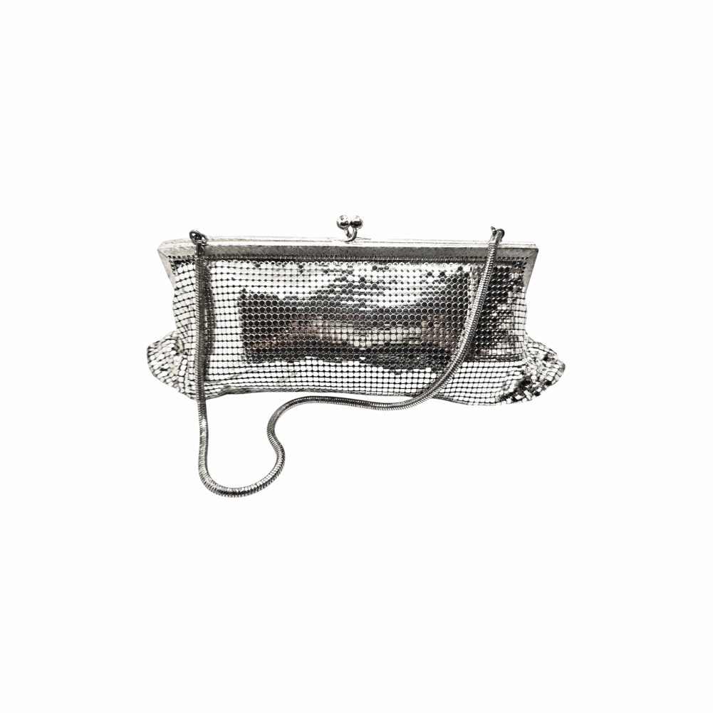 Silver Chain Mesh Baguette Handbag - Re:Velvet