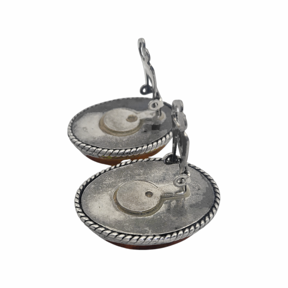 Back view with Open hinged clip on earrings