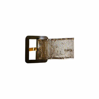 1970 -80s Vintage Gold-Tone Metal Mesh Disco Belt