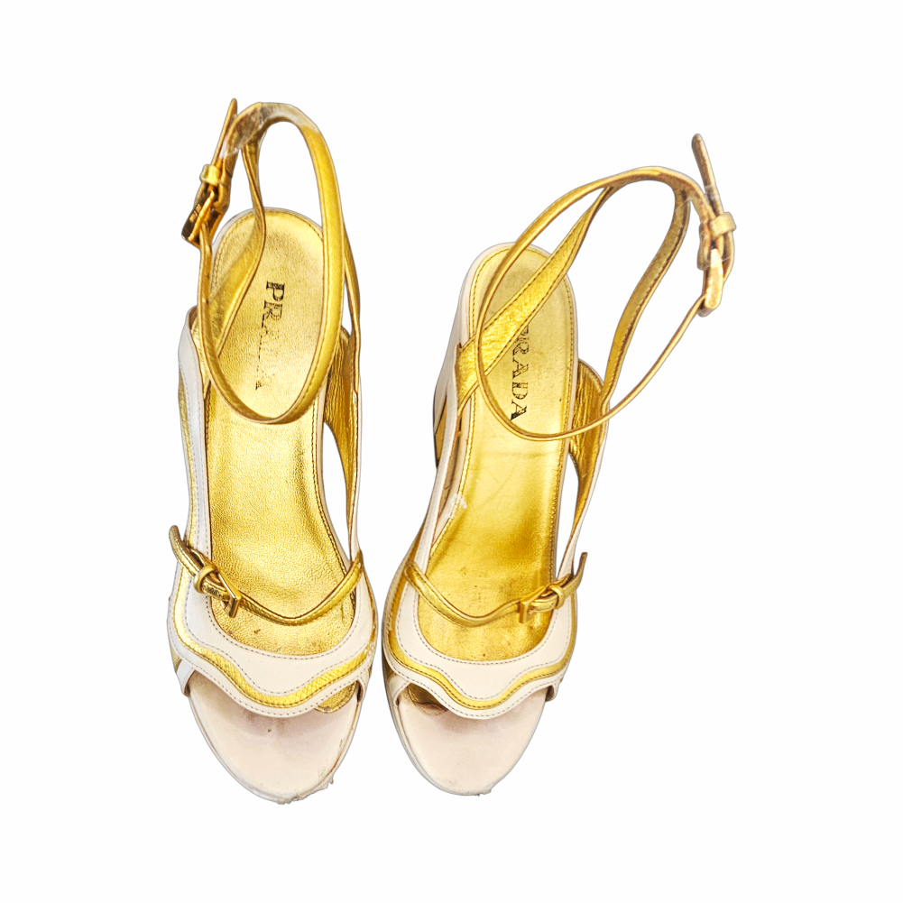 Prada 2008 wearable art platform sandals