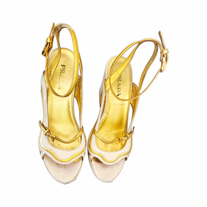 Prada 2008 wearable art platform sandals