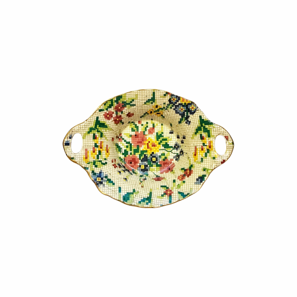 Vintage  "Queen Anne" Chintz Candy Dish Reg. #22445 - Royal Winton / Grimwades - Re:Velvet