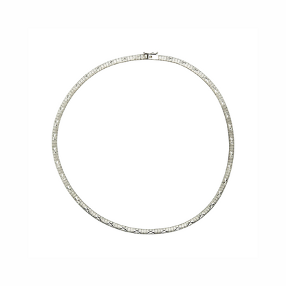 Vintage Sterling Silver Flat Snake Chain Necklace - Re:Velvet
