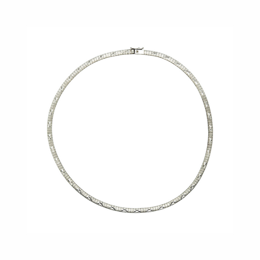 Vintage Sterling Silver Flat Snake Chain Necklace - Re:Velvet