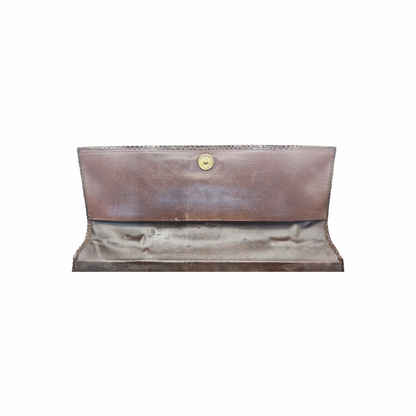 Vintage Snakeskin Frame Handbag with Gold-Tone Chain