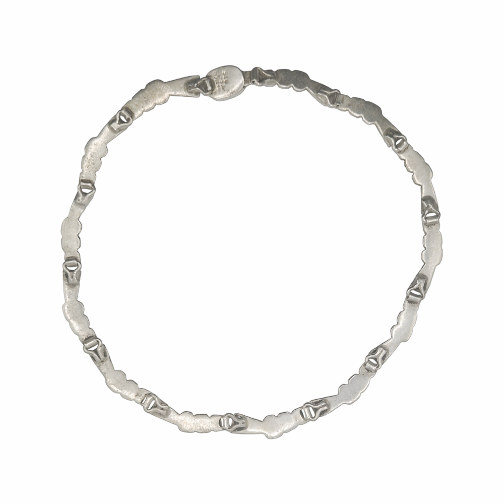 Vintage  Mid-Century Modernist Silver Organic Link Necklace