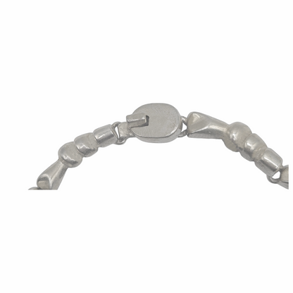 Vintage  Mid-Century Modernist Silver Organic Link Necklace
