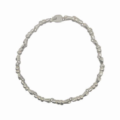 Vintage  Mid-Century Modernist Silver Organic Link Necklace