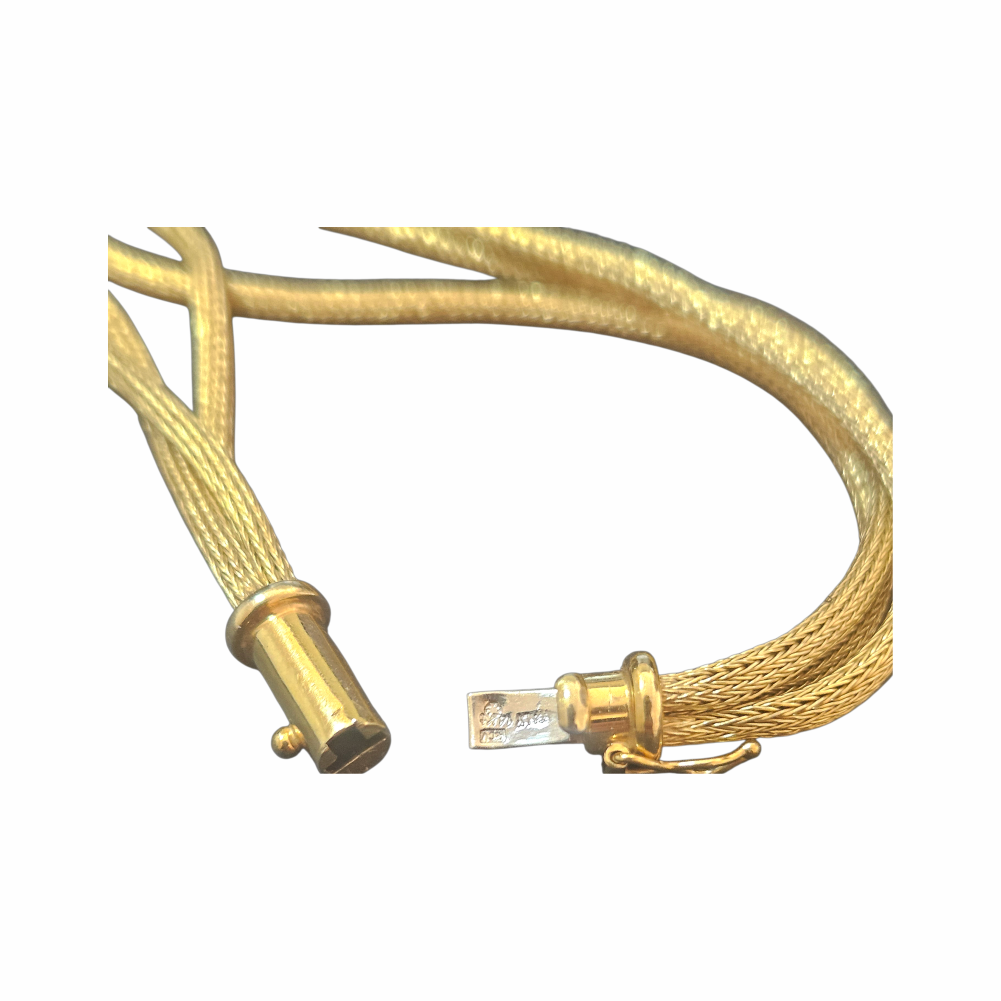 Vintage 14ct Gold Multi-Strand Necklace with Central Knot Detail (Italian, 34g) - Re:Velvet