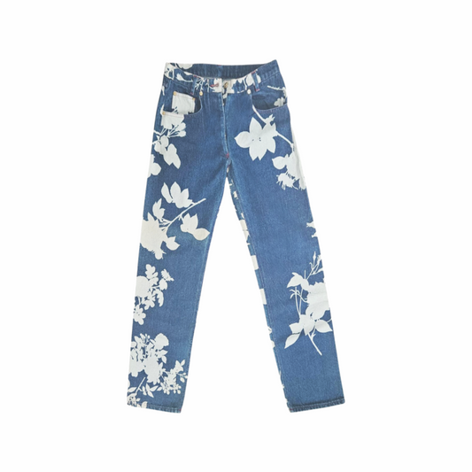 1994 Collection Jeans with Printed Roses Pattern- Vivienne Westwood