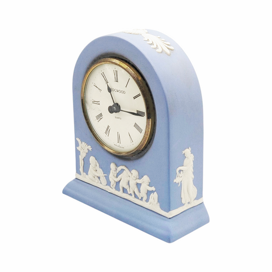 Blue Jasperware Mantel Quartz Clock- Wedgwood