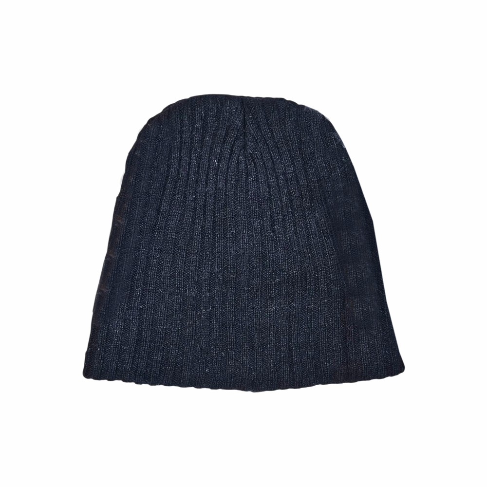 Upstyled Square-Stud Beanie in Ribbed Wool Blend