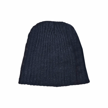 Upstyled Square-Stud Beanie in Ribbed Wool Blend