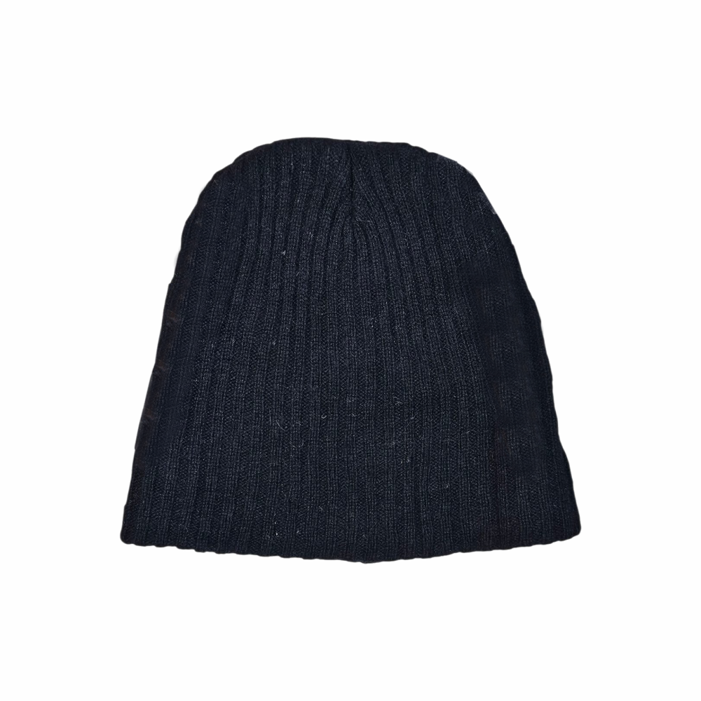 Upstyled Square-Stud Beanie in Ribbed Wool Blend