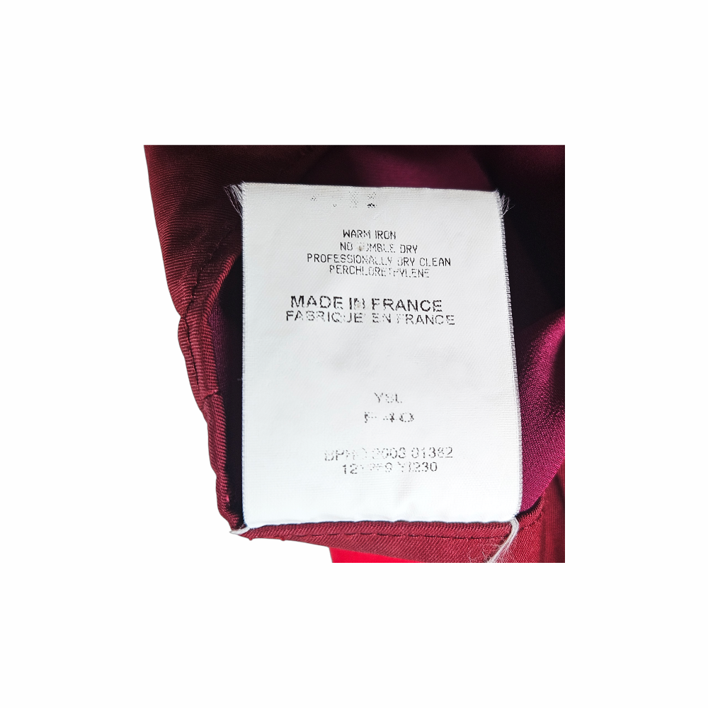 YSL Rive Gauche Silk Pencil Skirt AW 2004 by Tom Ford- Composition Care Label