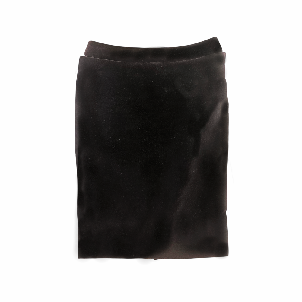Vintage Yves Saint Laurent Rive Gauche black velvet straight skirt