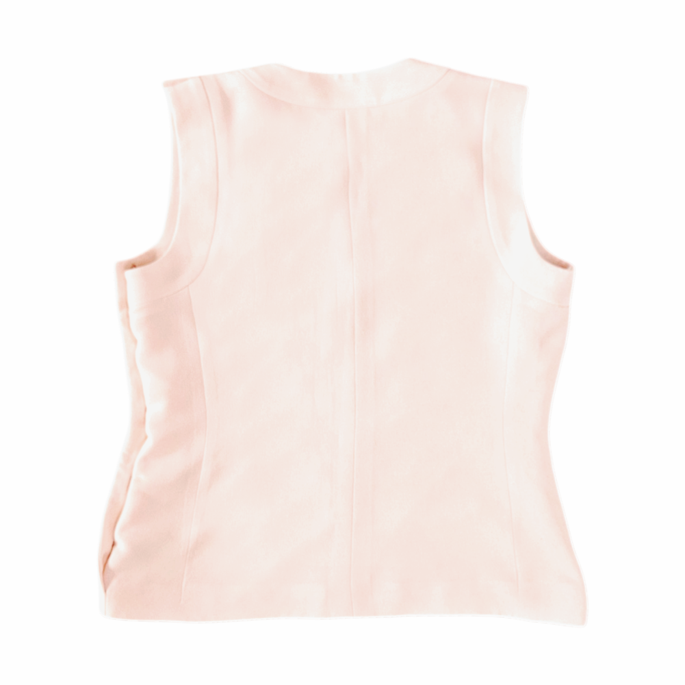 Vintage Blush Tailored Tank Top with Side Covered Buttons - Y de G - Re:Velvet