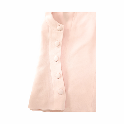Vintage Blush Tailored Tank Top with Side Covered Buttons - Y de G - Re:Velvet