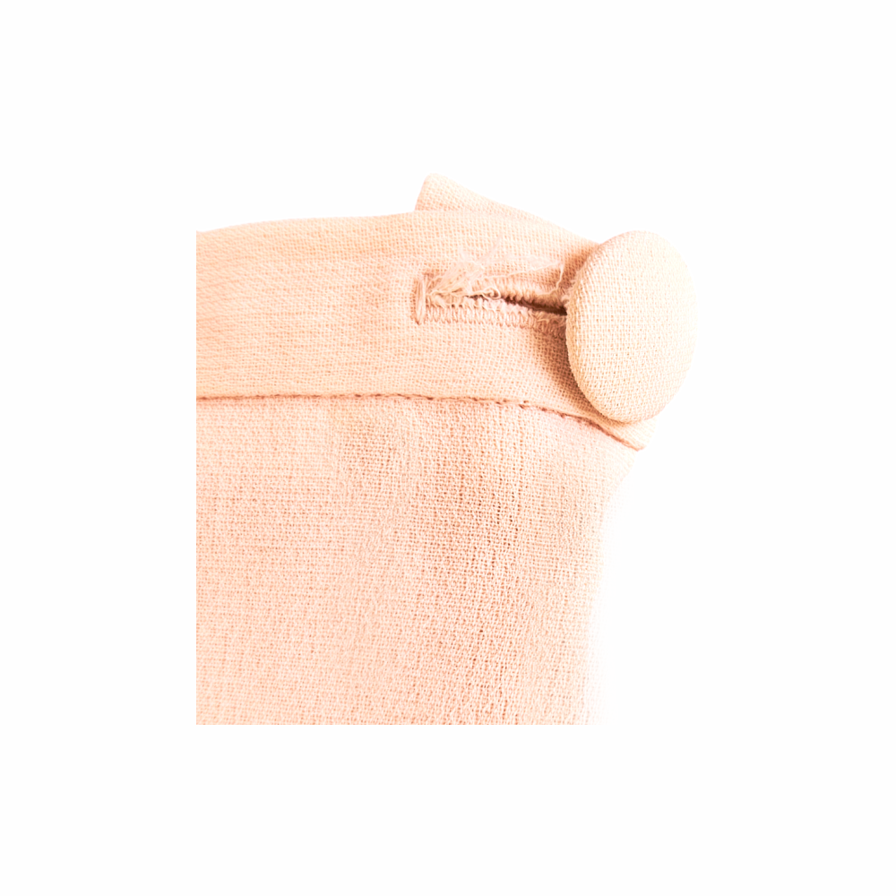 Vintage Blush Crêpe Wide-Leg Trousers with Covered Waist Button - Y de G - Re:Velvet