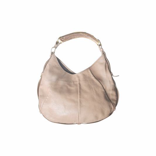 Mombasa Leather Shoulder Bag with Antler and metal plate Handle - Yves Saint Laurent