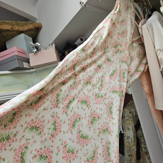 Vintage 1930 Silk Floral Night Gown